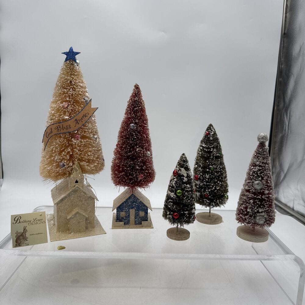 Bethany Lowe Designs Bottle Brush Christmas Patriotic Christmas Pultz Rare Lot